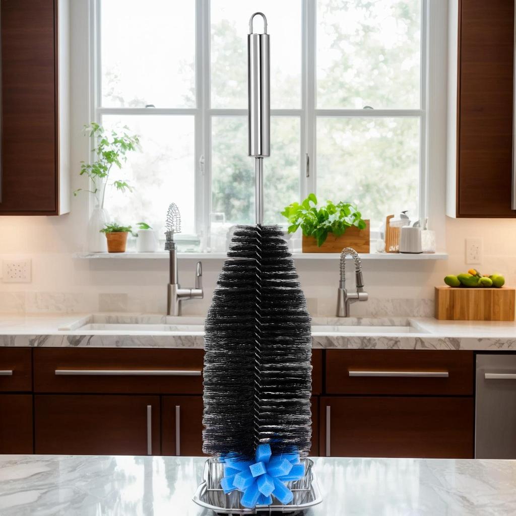 Bottle Brushes For Cleaning 31cm Narrow Neck Glass Water Bottle Brush Stainless Steel Scrubber Tool Reusable Washing Kitchen