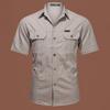 Men's Short Sleeve Outdoor Tooling Shirt Loose Breathable Soft Tooling Shirt