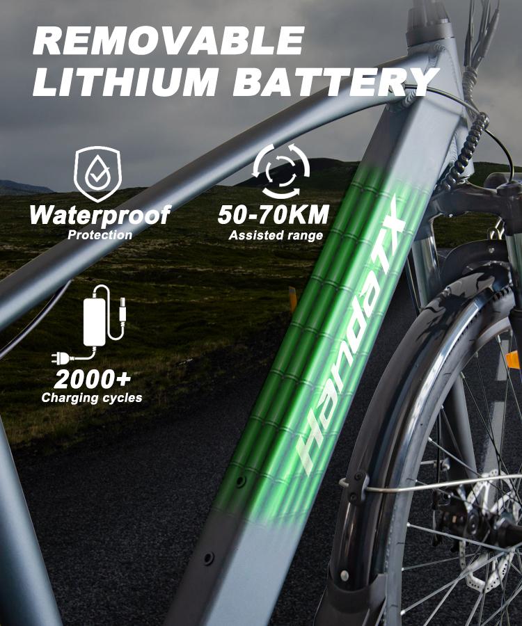HEDATX TX1 26" Electric Bike for Adults, 350W Motor, 48V Samsung Lithium Battery, 7-Speed Shimano, LCD Display, City Commuter E-Bike