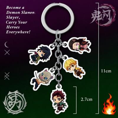 Porte-clés Acrylique Demon Slayer Charme Transparent Fournisseur Direct Multiples Styles Personnalisation en Gros Beau Design