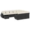 Vidaxl 11-Cz. Garden Lounge Set, Cushions Black Rattan Pe