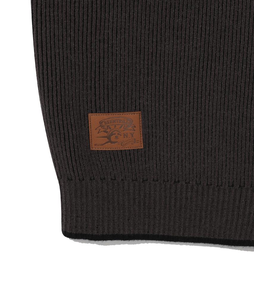 BEENTRILL Hashtag Basic Two-Tone Knit (Charcoal)