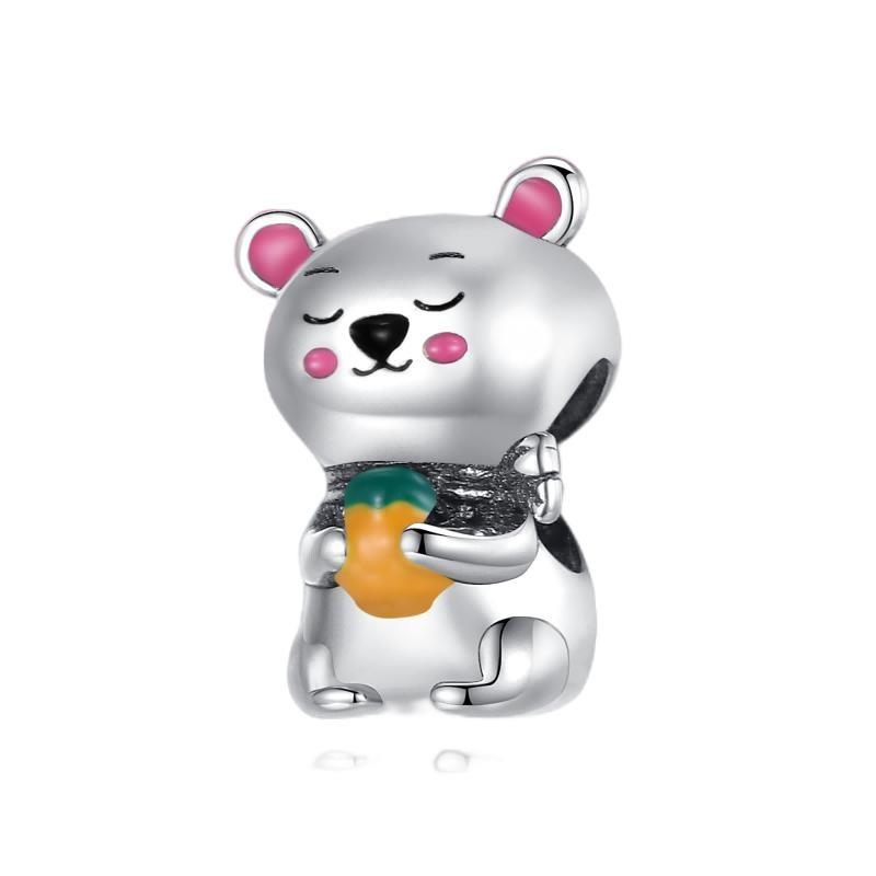 Copper Animal Charms Bear Rabbit Dog Panda Elephant Pig Kapibala Beads Pendants Fit Bracelet Diy Fine Jewelry Gift