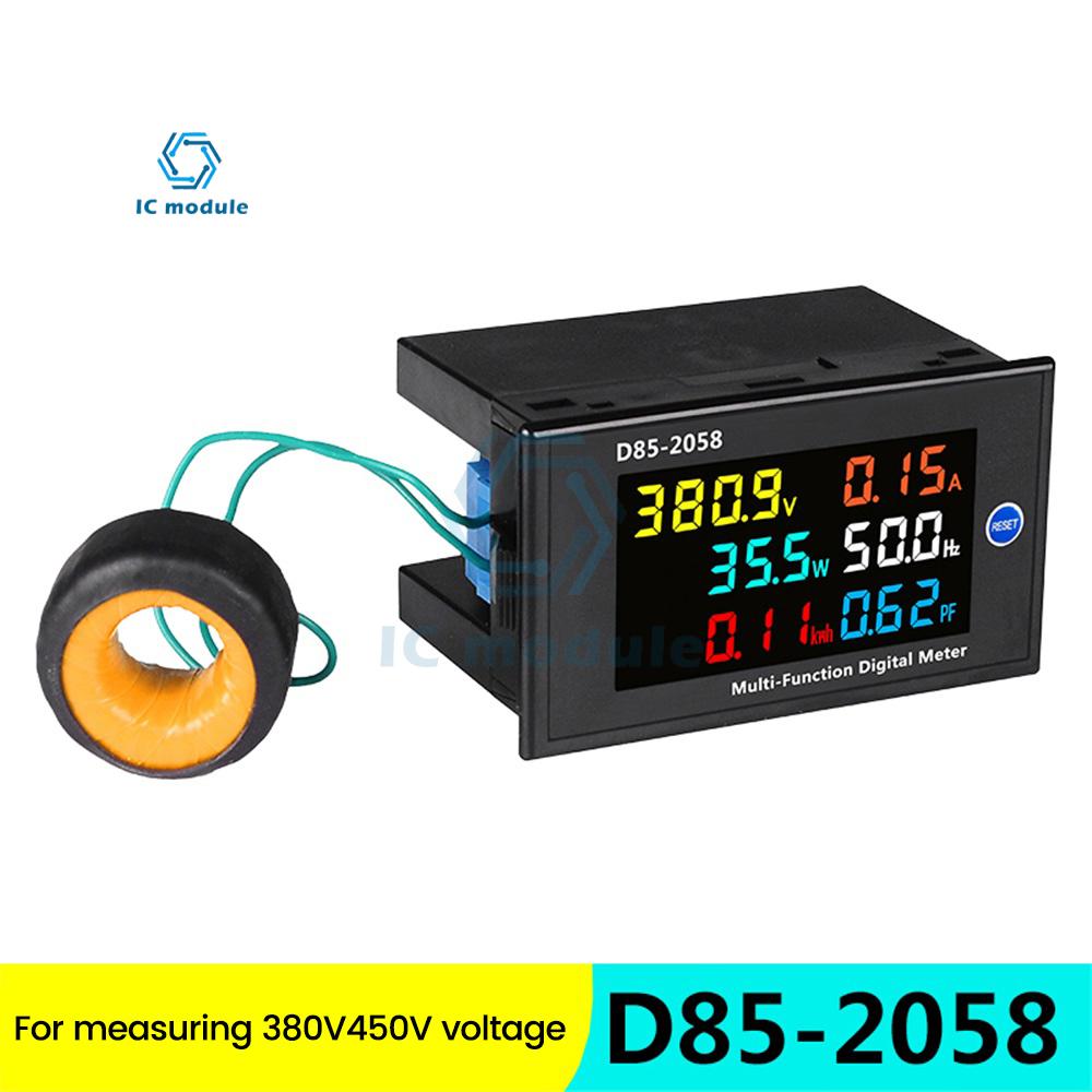 AC110 220V 380V 450V D85-2058 Digital Voltmeter Ammeter Single Phase Household Energy Meter Power Meter  AC Power Monitor