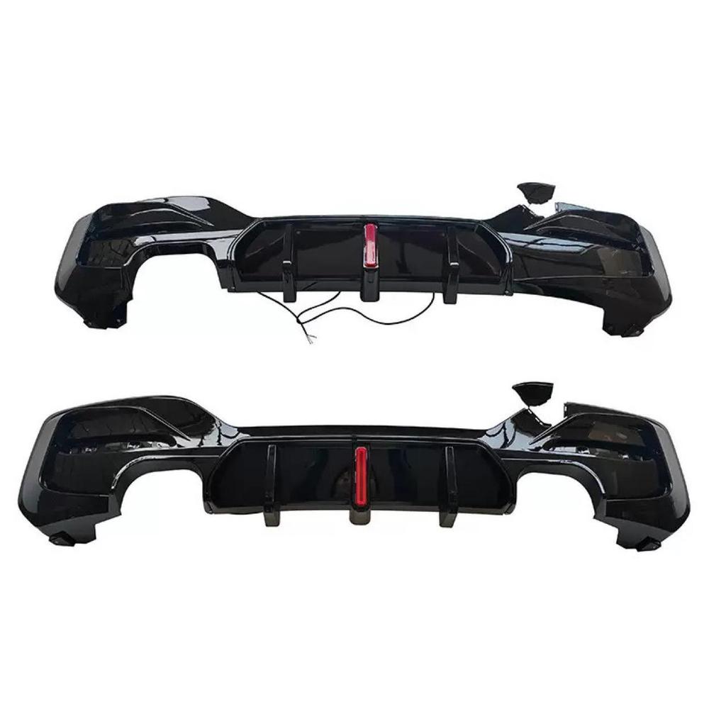 BMW 1 Series F20 LCI MP Style Carbon Fiber Dual Outlet Rear Diffuser with Lights