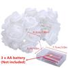 1Pack 10/20Led White Rose Flower String Lights Battery Operated for Valentine'S Day Wedding Home Party Birthday Decorations