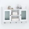 Wall Display Cabinet with Book / DVD / Glass Shelf In MDF