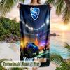 Rocket League Beach Towel, Personalized Custom Text, Quick Dry Soft Large Towel For Swimming Pool Travel