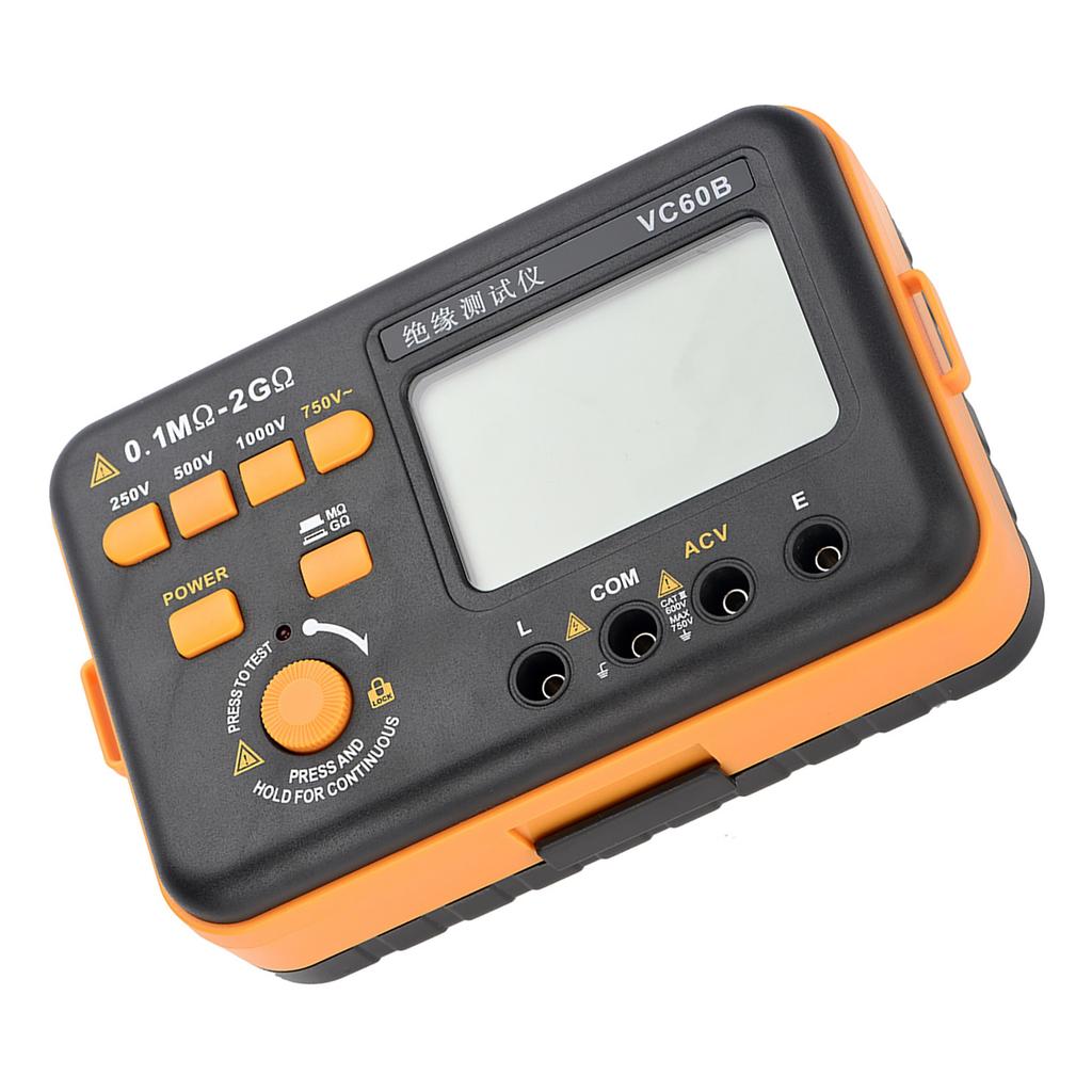 VC60B LCD Digital Isolasjonsmotstandstester MegOhm Meter Testere Måler 200M Ohm 2G Ohm