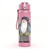 1PC Old Wizard Cartoon Pattern 750ml Color Plastic Sports Water Bottle Leakproof Flip Straw Lid Suitable for Sports Office Home Use