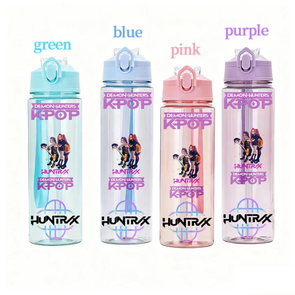 Demon Hunters Fashion Cups Girls High Quality Water Bottle Sport Leak Proof Plastic Cute Cup Students Gifts KPOP for Kid Friendly Entertaining Fun