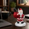 Unique Christmas Gifts for Friends Santa Claus Statue Pen Holder, Mini Potted Plant Desk Organizer Festive Room Accents Christmas, Holiday Tabletop