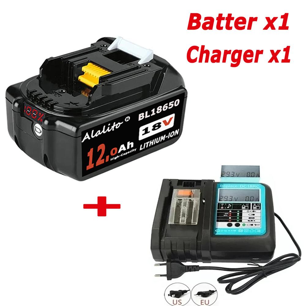 For Makita 18V Battery 12.0Ah 18650 Lithium Ion Replacement BL1860B BL1860 BL1850 Rechargeable Power Tool Battery DDF486 DF488