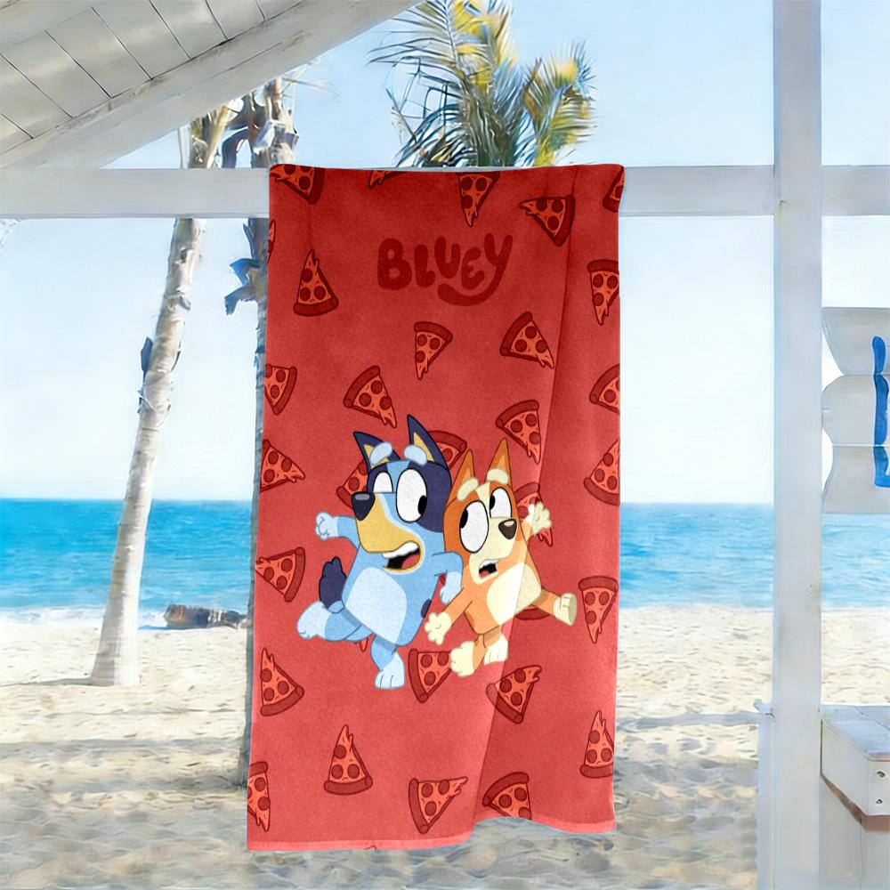 Bluey Adventures Beach Towel Super Soft Microfiber Quickdry Fabric Comfortable Lightweight