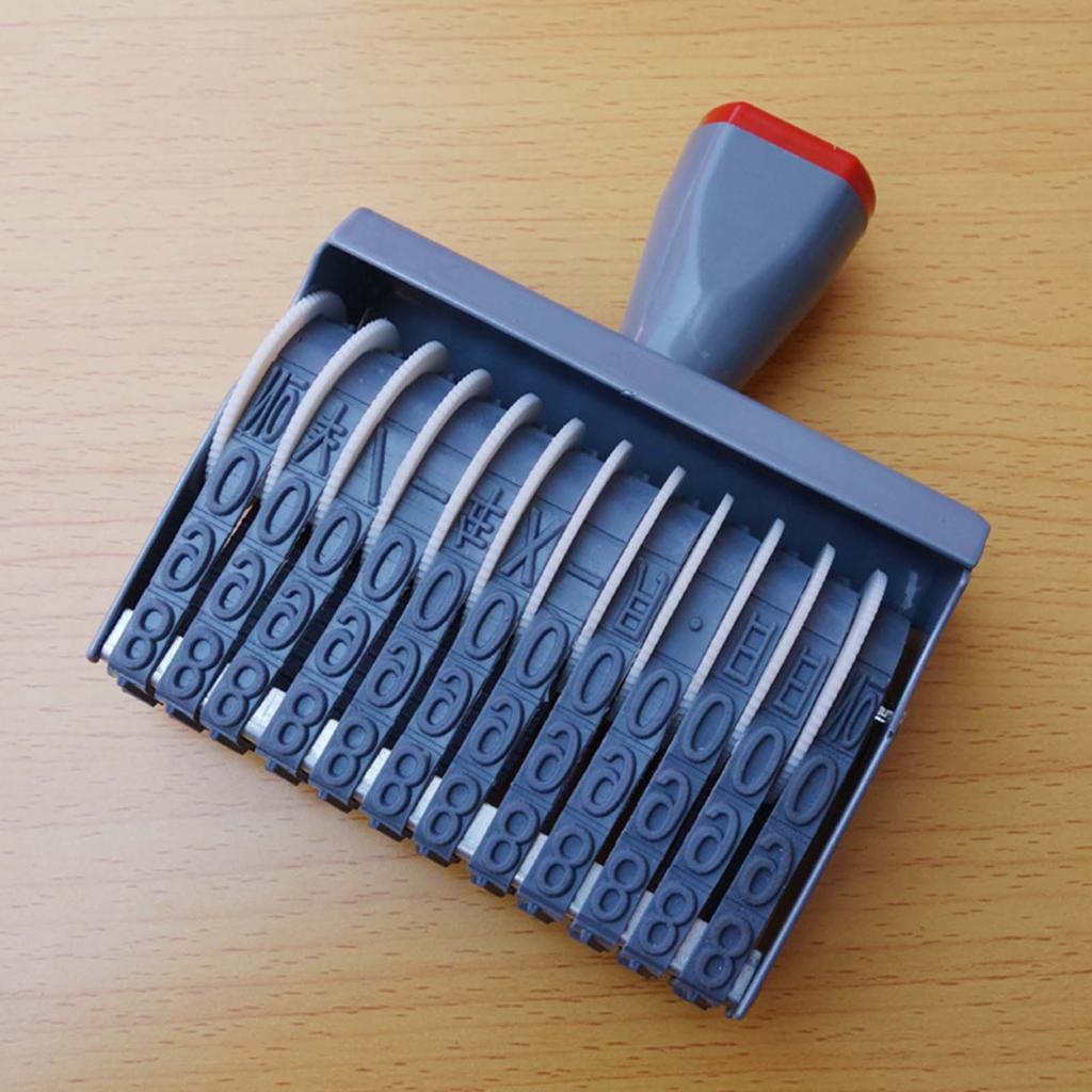 4/11/12 Digits Wheel Rubber Numbering Stamp Number Digital Rolling Date Stamp for Office DIY Craft Card Making Date Planner