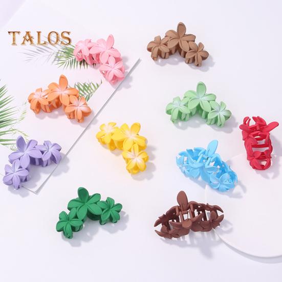 Women Plastic Hair Claw Flower Shape Candy Color Hair Clip Anti-slip Design Strong Grip Hair Claw Back Head Hair Clip Headwear