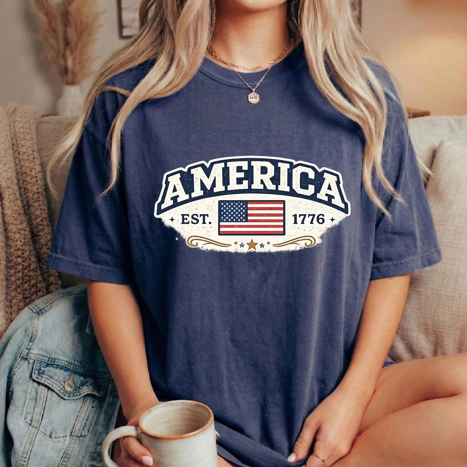 Bella Canvas America 1776 V Neck Shirt, 250th Anniversary USA Tee Minimal 4th of July Shirt, Independence Day Tee Minimal Patriotic Tee 4XL
