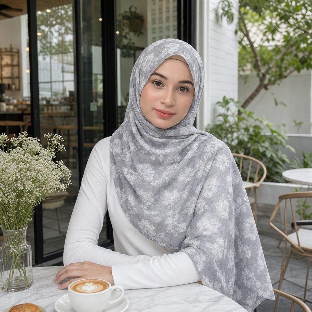 Breathable Floral Printed Scarf Soft Muslim Scarf Fashion Hijab Shawl Muslim Women