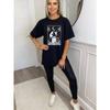Oversized T Shirt Black Rat And Cat On Trash Can With Moon Stars And Team Trash Text Graphic Print Casual Streetwear For Women