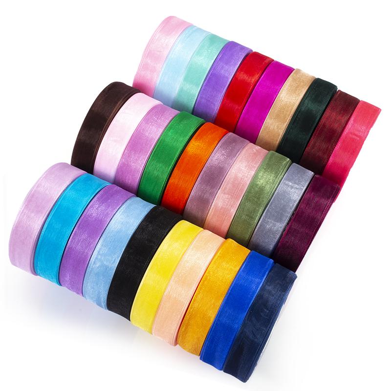 1.2-4cm (45meters/roll) Satin Edge Ribbon Organza Ribbon for Bow Wedding Christmas Party Decoration Handmade DIY Wrapping Crafts