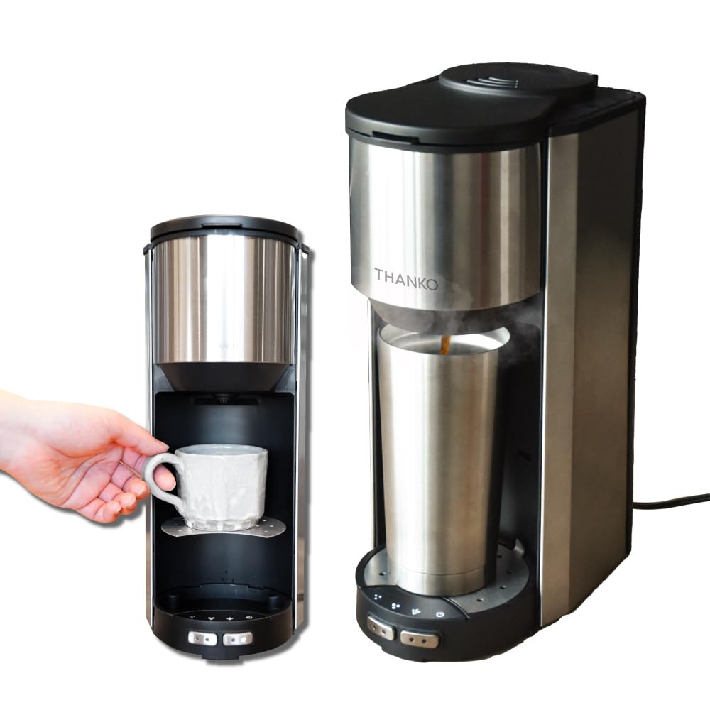 

THANKO Fully Automatic Coffee Maker TKCM25SSL Fully automatic with compatible with both beans and with stainless for living barista freshly for one