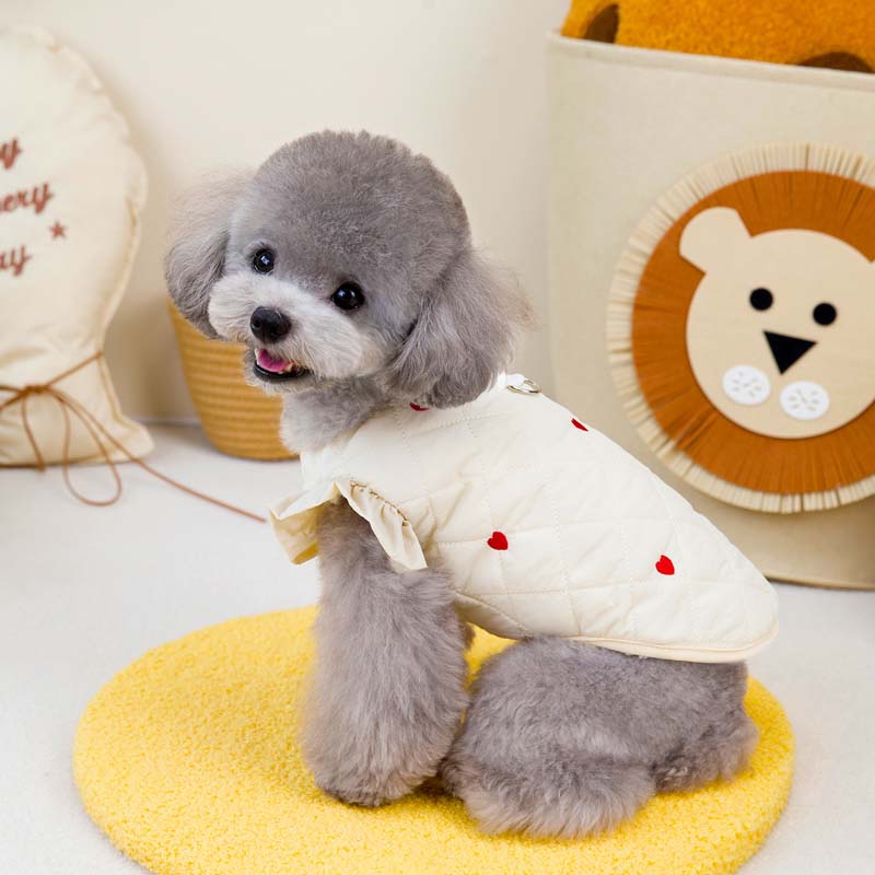 Dog Coat Winter Warm Love Flying Sleeve Dog Jacket Soft Thicken Puppy Clothes French Bulldog Chihuahua Bichon Teddy Clothing