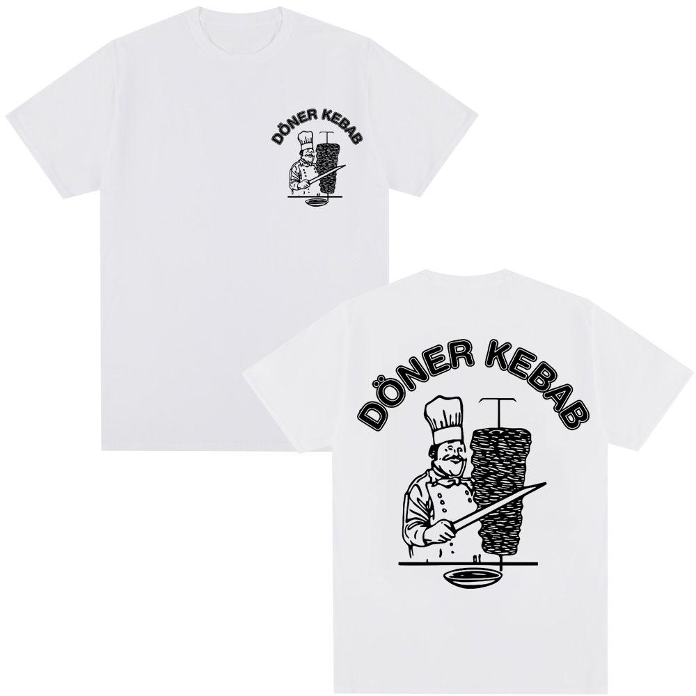 Sommer Hot Sale Döner Kebab Fun Bedrucktes Baumwoll-T-Shirt, Übergroßes Kurzarm-Shirt, Harajuku Gothic Stil, Unisex Streetwear