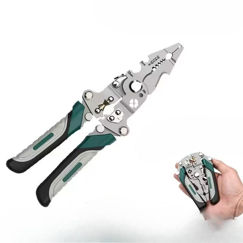 

Многофункциональные плоскогубцы для снятия изоляции с проводов со складной конструкцией для электриков Folding wire strippers