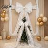 Grands Nœuds pour Décoration de Voiture 79x20 Pouces Nœud Géant Toupie d'Arbre de Noël, Tulle Surdimensionné Ornement Supplémentaire pour Style d'Événement avec Long Ruban Maison