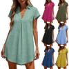 Women Swimsuit Cover Up V Neck Short Sleeve Beach Cover Up Shirt Mini Dress Loose Fit Bathing Suit Coverups Summer Wear
