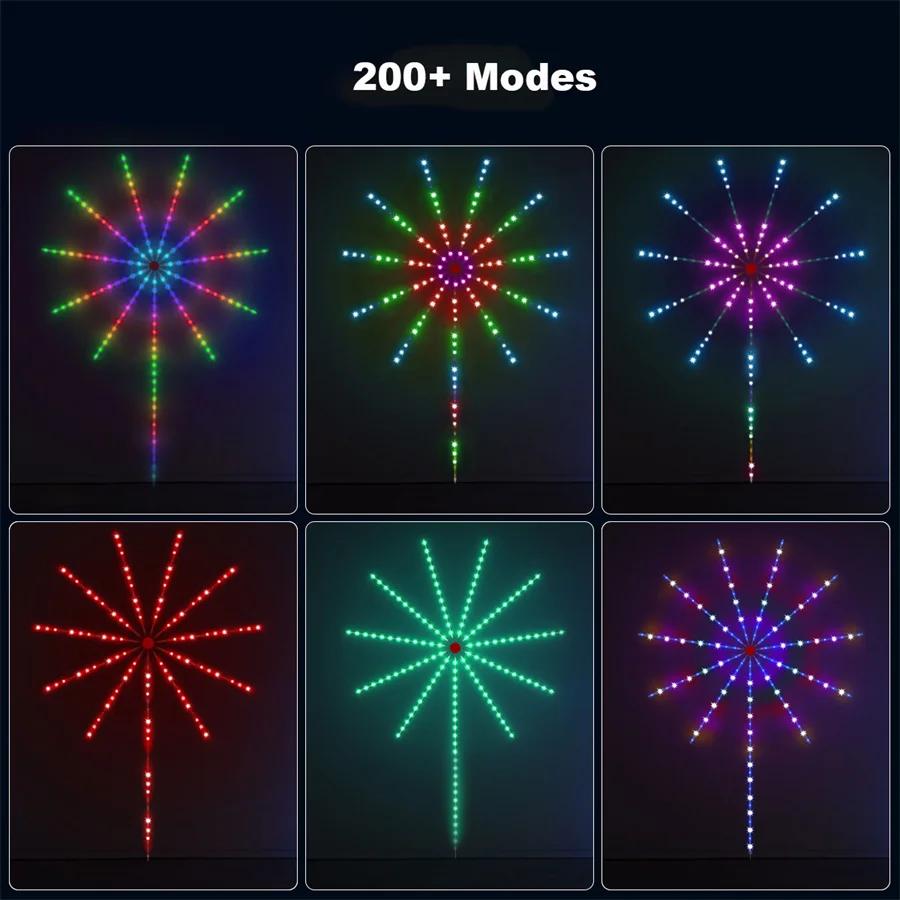Smart APP Firework LED Light RGB Dreamcolor Firework Light USB App Control LED Strip Light with Remote for Christmas Party Decor