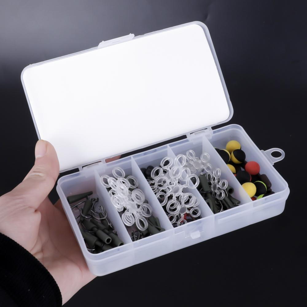 FTK 255-teiliges Angelzubehör-Set mit Sicherheitskarabiner, Sprengring, Wirbel, Laufblei für Karpfenfischen, Zubehör für Laufbleie