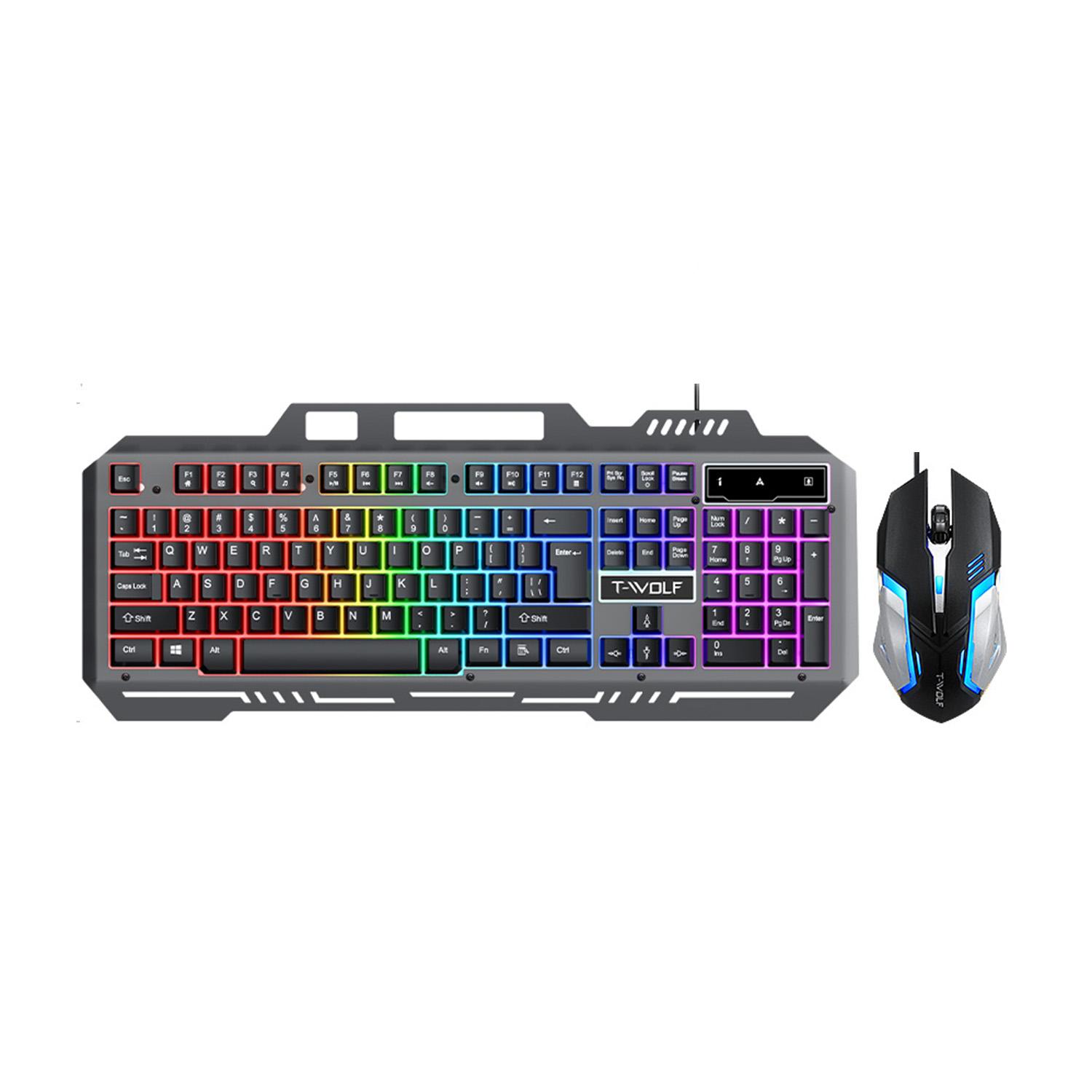 

Keyboard and Mouse Set Gaming Computer USB Wired RGB Backlit Keyboard Laptop Accessories Ergonomic Laser Mouse Wheel For Esports