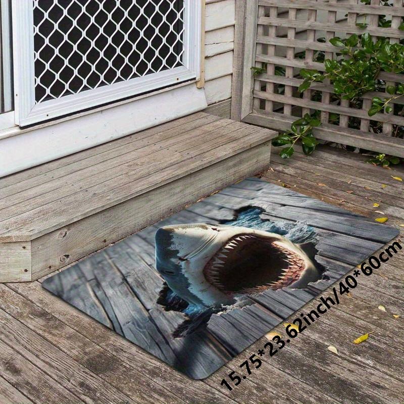 Shark Attack Rug - 3D Illusion Floor Mat for Bold Interiors, Great for Kids' Rooms or Game Rooms | Novelty Rugs
