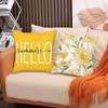 Square Flower Printing Cushion Cover INS Style Pillow Cover Throw Pillowcase  Living Room/Office