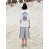Saendeusaundeu (Unisex) Beach Graphic Oversized Short Sleeve T-Shirt Ivory