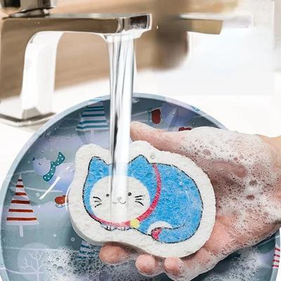 Mutfak Bulaşık Süngeri Temizleme Süngerleri Ovma Pedi Sıkıştırılmış Odun Hamuru Sünger Karikatür Bulaşık Bezleri Pot Temizleme Temizleme Araçları