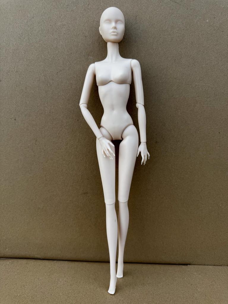 30cm 1/6 Scale Solid Doll Figure with Movable Joints Blank Bald Head for DIY Makeup Practice Collectible Toy Playing Parts