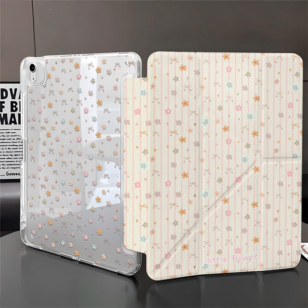 Floral Print Cartoon Case For iPad 11 10.9in 7th 8th 9th Gen 10.2 Case for iPad A16 11th Air 13 4 5 Pro 11 Case Y Fold