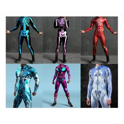 Cool Superhero Mechanical Armor CyberPunk Bodysuit Steampunk Jumpsuit Halloween Party Carnival Cosplay Costume Romper Zentai