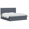 Storage Bed with Mattress Dark Grey 200 x 200 cm Velvet