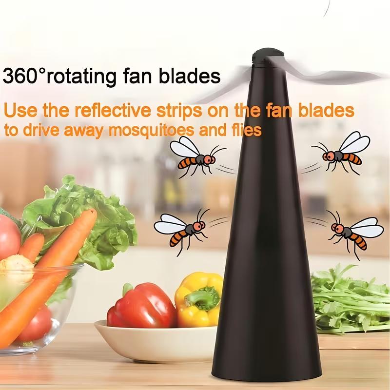 2-in-1 Bug Repellent Fan Battery & Plug-in Version Portable Outdoor Insect Repellent Ventilation Fan for Camping Picnic BBQ Kitchen Market Use