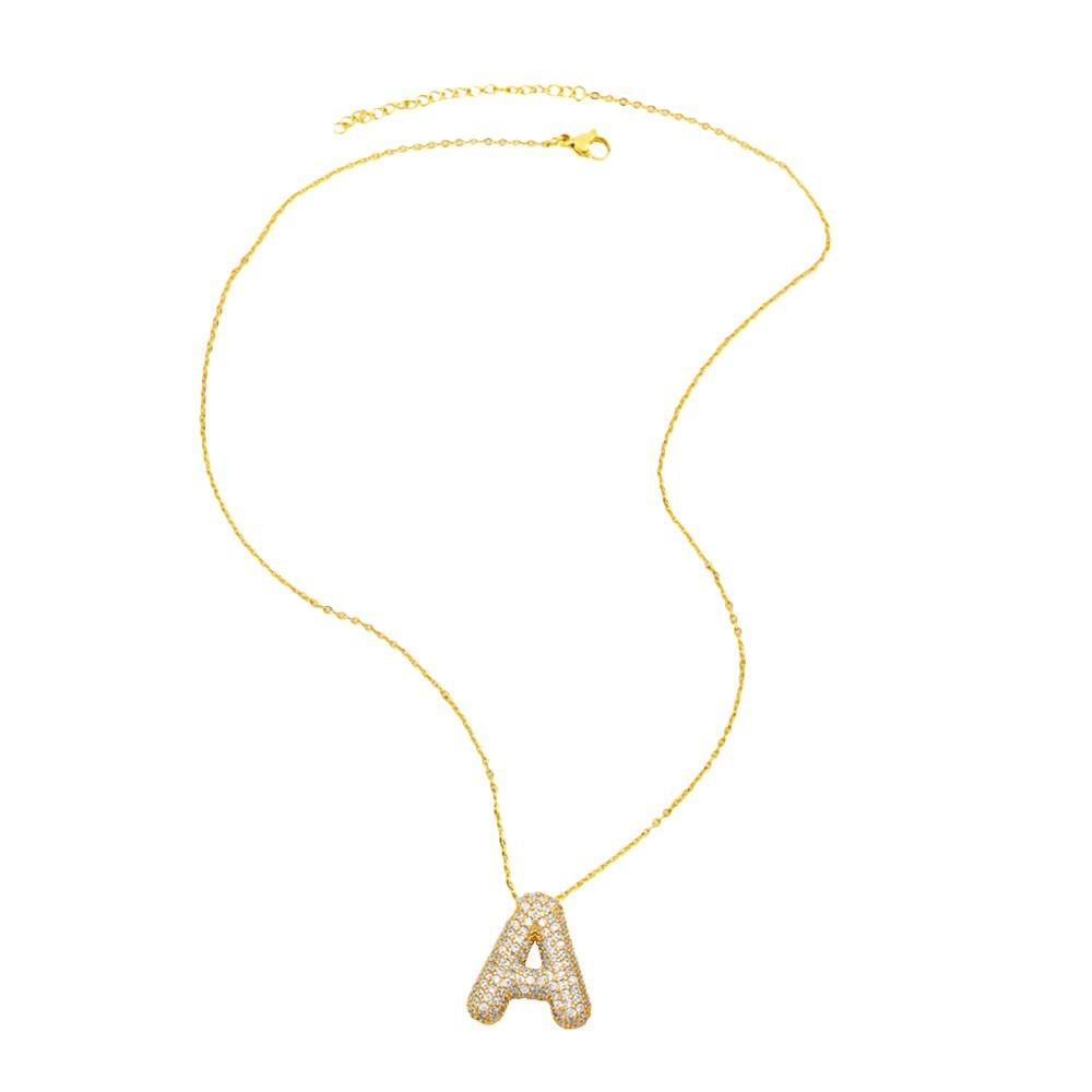 Zircon Alphabet Necklace: Elegant Clavicle Chain for Women