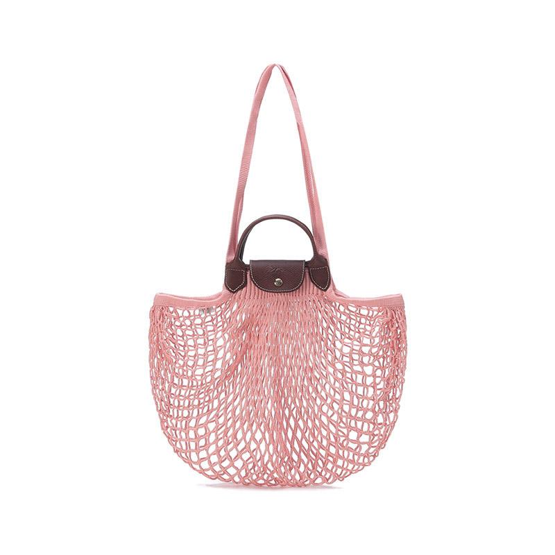 

Longchamp Le Pliage Filet 38 Solid Handle Mesh Fabric Tote Bag Large Women tote bag Pink 10121HVHP63 Pink