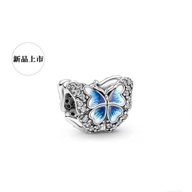 New 925 Sterling Silver Infinity Gloves Gem Pendant Flower Charm Bead Fit Original Fashion Bracelet Women Jewelry Making