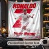 Wandteppich Cristiano Ronaldo Benutzerdefinierter Name Text Personalisierter Wandbehang Teppich Heimwanddekoration