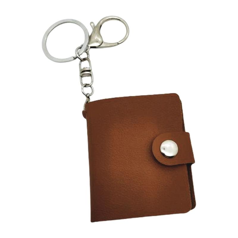 Fashionable Small Photo Album Keychains Sturdy PU Leather Key Holder Customizable Heat Transfer Printing Projects