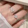 VENTFILLE   CopperBlack Zircon Wheat Ears Leaf Ring for Women Girl Gift Double Layer Simple Jewelry Dropshipping