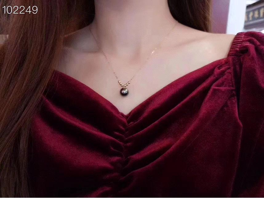 S925 Sterling Silver Tahitian Black Pearl Necklace Set - Light Luxury Jewelry Collection