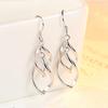 VENTFILLE 925 Stamp Silver Color Drop Long Earrings For Women Girl Temperament Simplicity Jewelry Birthday Gift Dropshipping